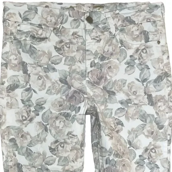 Seven7 High Rise Skinny Tummyless Floral Skinny Jeans Size 12 - Picture 2 of 7